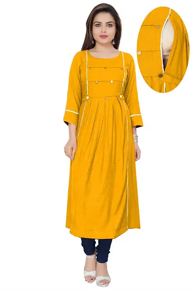 Stylish Rayon Solid Straight Kurti