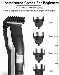 HTE AT-538 Electric Hair trimmer for men  Machine adjustable for men Beard Hair Trimmer, beard trimmers for men, beard trimmer for men with 4 combs (Black)-thumb3