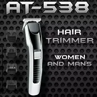 HTE AT-538 Electric Hair trimmer for men  Machine adjustable for men Beard Hair Trimmer, beard trimmers for men, beard trimmer for men with 4 combs (Black)-thumb1