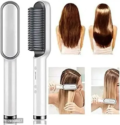 Hair Straightener, Hair Straightener Comb for Women  Men, Hair Styler, Straightener Machine Brush/PTC Heating Electric Straightener with 5 Temperature-thumb0