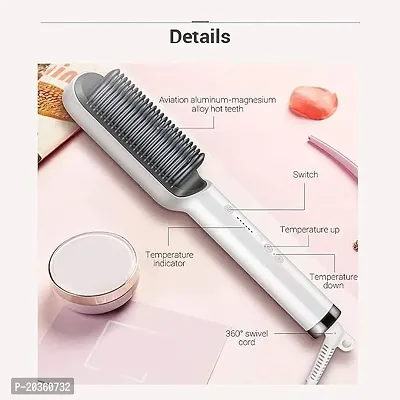 Straightener Comb for Women  Men, Hair Styler, Curler, Straightener Machine Brush/PTC Heating Electric Straightener Brush With 5 Temperature Control (Assorted)-thumb0