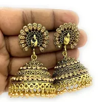 Earrings Jhumka Beautiful Heavy Jewellery For Women 2 PC (Size Meduim - Gold 5 cm)-thumb1