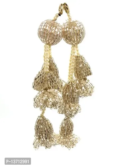 hangin latkan 'lehenga Hanging Tassel latkan (set of 2]Golden & fabric  golden fancy pearl latkan tassle Brooch Price in India - Buy hangin latkan ' lehenga Hanging Tassel latkan (set of 2]Golden &