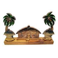 Himalayan Crafts Wooden Hut Scenary Showpiece Decorative Item for Home Office Living Room Decoration Gift Item-thumb3