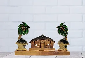 Himalayan Crafts Wooden Hut Scenary Showpiece Decorative Item for Home Office Living Room Decoration Gift Item-thumb2