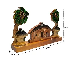 Himalayan Crafts Wooden Hut Scenary Showpiece Decorative Item for Home Office Living Room Decoration Gift Item-thumb1