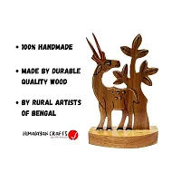 Himalayan Crafts Wooden Deer Scenary Showpiece Decorative (Pack of 2) for Office & Home Decor-thumb2