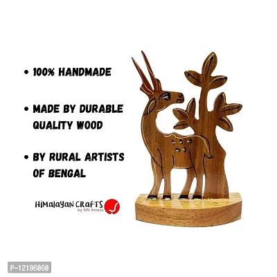 Himalayan Crafts Wooden Deer Scenary Showpiece Decorative (Pack of 2) for Office & Home Decor-thumb3