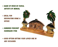 Himalayan Crafts Wooden Hut Scenary Showpiece Decorative Item for Home Office Living Room Decoration Gift Item-thumb4