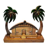 Himalayan Crafts Wooden Hut Scenary Showpiece Item for Home Office Decoration Gift Item-thumb3