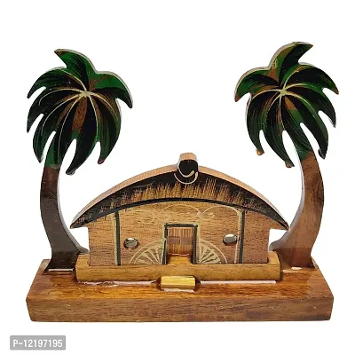 Himalayan Crafts Wooden Hut Scenary Showpiece Item for Home Office Decoration Gift Item-thumb4