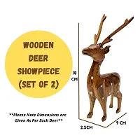 Wooden Deer Showpiece (Set of 2) Home Decoration Item-thumb2