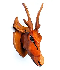 Wooden Deer Head (Set of 2) Wall Decoration Item for Home and Office-thumb2