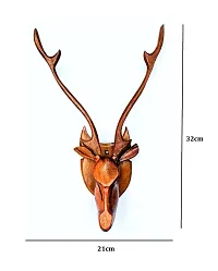 Wooden Deer Head (Set of 2) Wall Decoration Item for Home and Office-thumb3