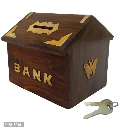 MN Krafts Wooden Piggy Bank / Money Bank / Coin Bank for Kids Only-thumb3
