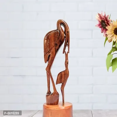 Wooden Egret Heron Bird Showpiece for Home and Office Decoration