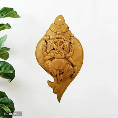 Wooden Ganesha Wall Decoration Showpiece Item for Home and Office-thumb0