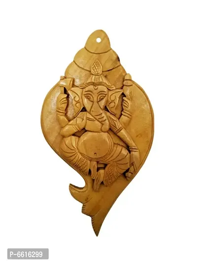 Wooden Ganesha Wall Decoration Showpiece Item for Home and Office-thumb2