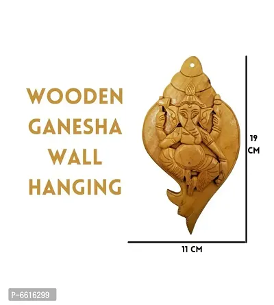 Wooden Ganesha Wall Decoration Showpiece Item for Home and Office-thumb3