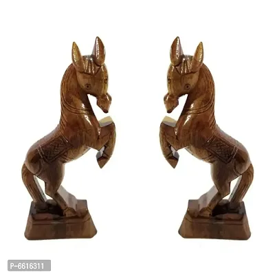Wooden Racing Horse (Set of 2) Showpiece Item for Home and Office Decoration