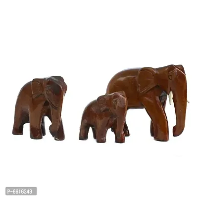 Wooden Elephant (Set of 3) Showpiece Decorative for Home and Office Decoration-thumb0