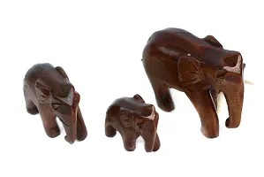 Wooden Elephant (Set of 3) Showpiece Decorative for Home and Office Decoration-thumb2
