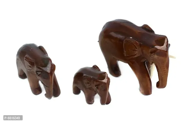 Wooden Elephant (Set of 3) Showpiece Decorative for Home and Office Decoration-thumb3