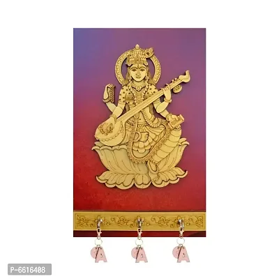 MN Krafts Saraswati Key Holder (3 Hangers) for Home and Office