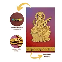 MN Krafts Saraswati Key Holder (3 Hangers) for Home and Office-thumb1