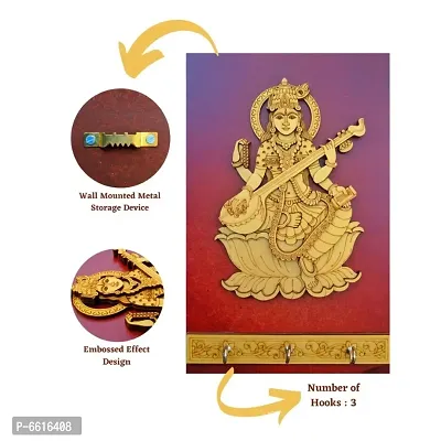 MN Krafts Saraswati Key Holder (3 Hangers) for Home and Office-thumb2