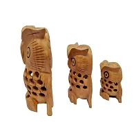 Wooden Owl (Set of 3) Showpiece Decoration for Home  Office Decoration-thumb2