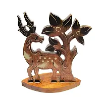 Wooden Deer Scenary Showpiece Figurine Item for Home Office Decoration-thumb2