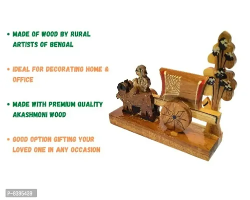 Wooden Bullock Cart Scenary Showpiece Figurine Item For Home Office Decoration-thumb2