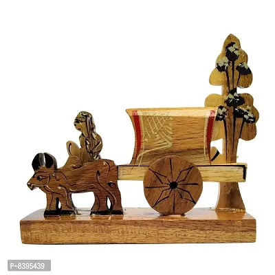 Wooden Bullock Cart Scenary Showpiece Figurine Item For Home Office Decoration-thumb5