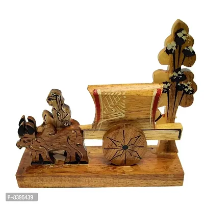 Wooden Bullock Cart Scenary Showpiece Figurine Item For Home Office Decoration-thumb4