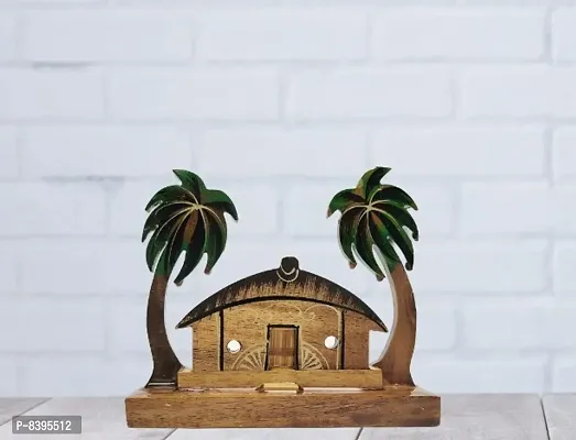 Wooden Hut Scenery Showpiece Item for Home Office Decoration Gift Item-thumb0