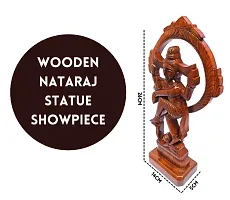 Wooden Handcrafted Nataraj Statue Showpiece Sculpture Figurine for Home Office Decoration-thumb1