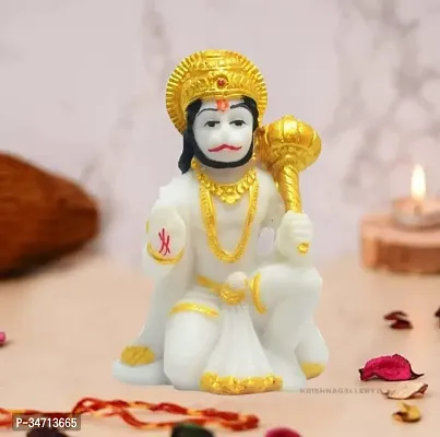 Polyresin Hanuman Ji Murti for Car Dashboard Hanuman Bala Ji Bajrangbali Murti Statue Idol for Home Pooja Gifted Piece Office Decor 3 Inches Small Size-thumb0