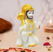 Polyresin Hanuman Ji Murti for Car Dashboard Hanuman Bala Ji Bajrangbali Murti Statue Idol for Home Pooja Gifted Piece Office Decor 3 Inches Small Size-thumb2