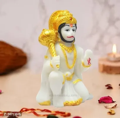 Polyresin Hanuman Ji Murti for Car Dashboard Hanuman Bala Ji Bajrangbali Murti Statue Idol for Home Pooja Gifted Piece Office Decor 3 Inches Small Size-thumb3