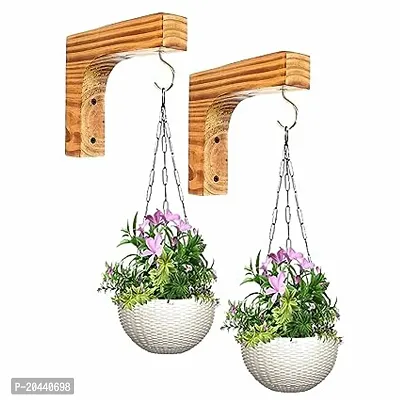Plant Containers, Wall Hanging Bracket Art Plant Holder Hanger Hook For Home Pack Of 2