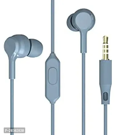 Stylish Blue In-ear Wired - 3.5 MM Single Pin Headsets With Microphone-thumb0