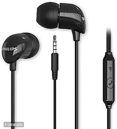 Stylish Black In-ear Wired - 3.5 MM Single Pin Headsets With Microphone