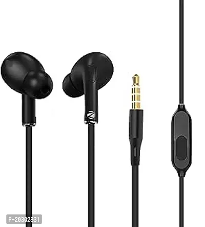 Stylish Black In-ear Wired - 3.5 MM Single Pin Headsets With Microphone
