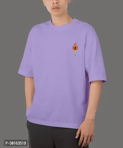 Stylish Purple Cotton Printed T-Shirt For Men-thumb0