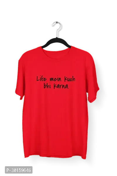 Stylish Red Cotton Printed T-Shirt For Men