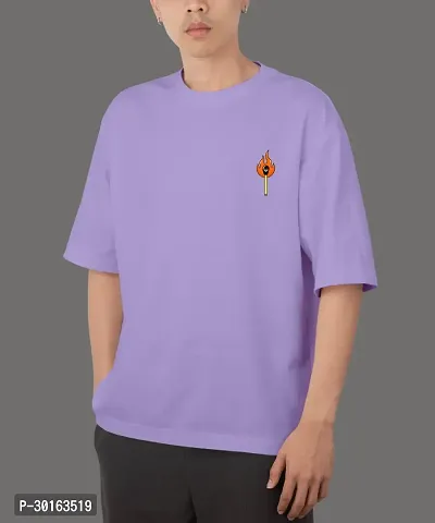 Stylish Purple Cotton Printed T-Shirt For Men-thumb2