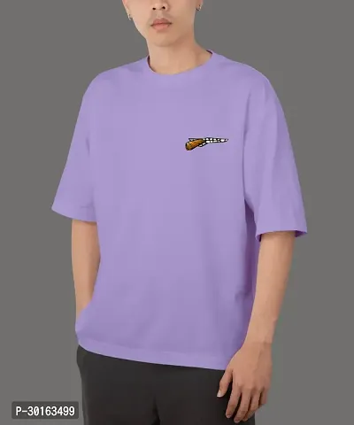 Stylish Purple Cotton Printed T-Shirt For Men