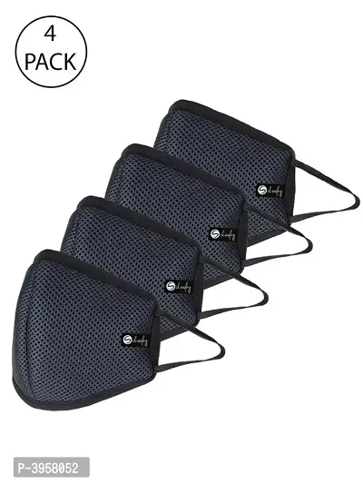 Defenders adults pack of 4 black reusable 4-layer outdoor masks