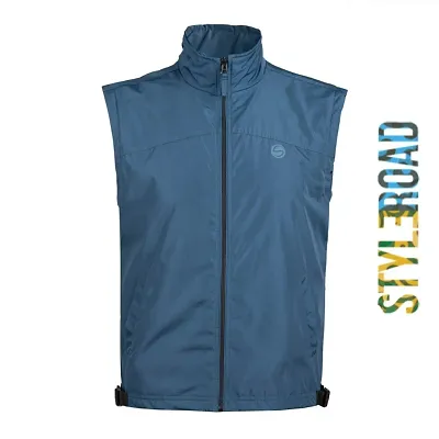StyleRoad Trendy Blue Nylon Jacket With Built-in Backpack For Men